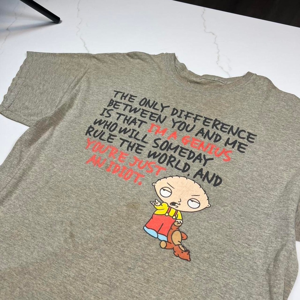 Y2K family guy graphic tee shirt parody humor art cartoon